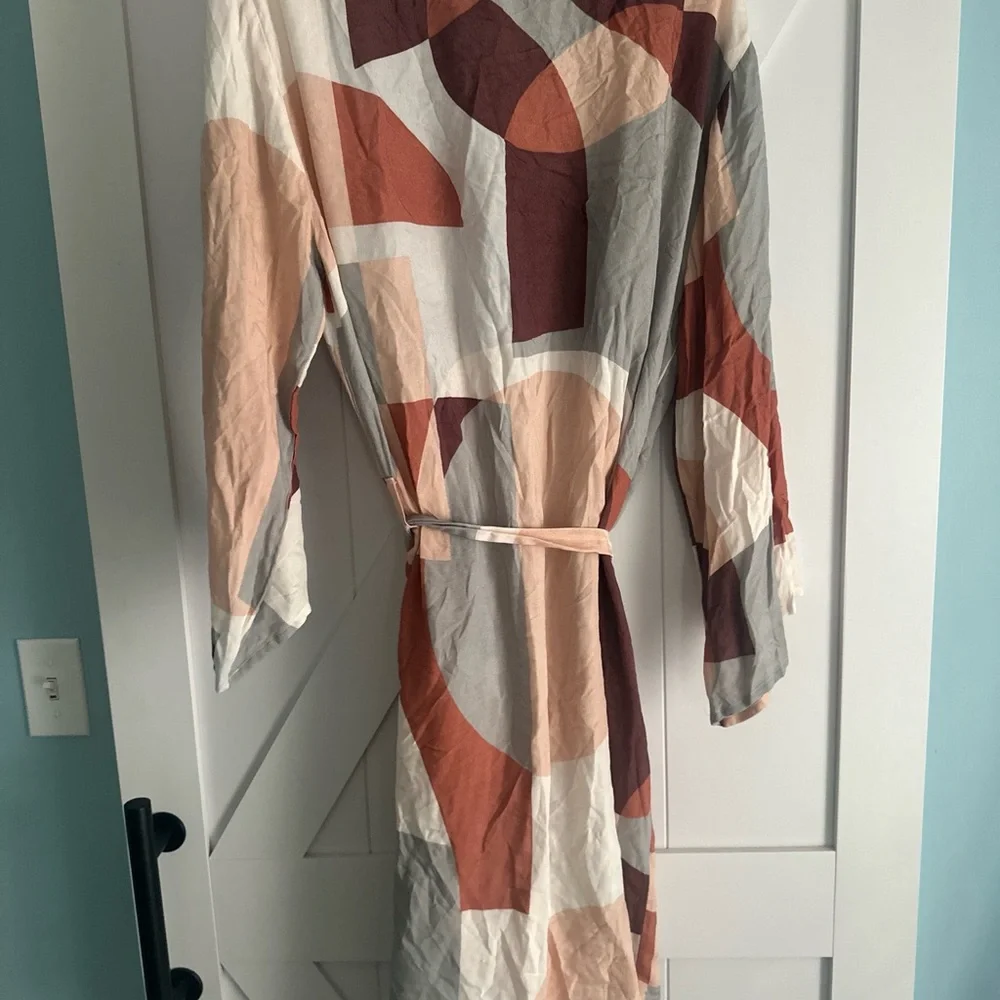 World Market Kimono Kaftan Boho Retro Free Size Open Front‎ Geometric